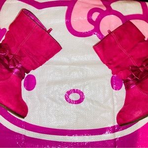 Girls pink hello kitty style bow boots from kohls